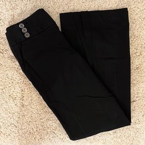 WHBM (NWOT) Black side zip wide leg dress pants.  Gold buttons on front